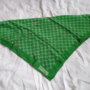 Ms. green silk square scarf